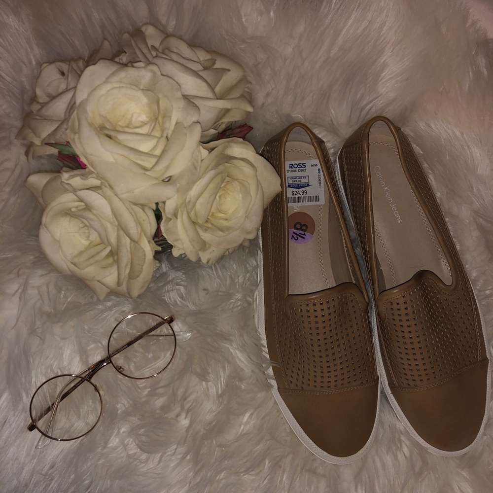 Calvin Klein Leather Mesh Loafers NWT